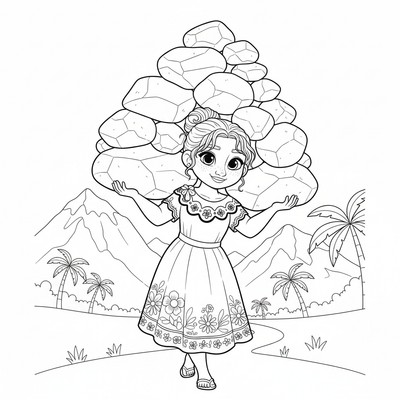 Encanto Luisa bär tunga stenar