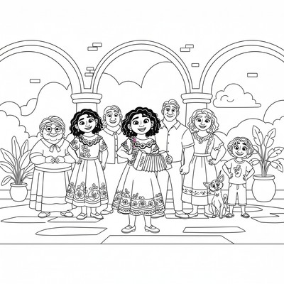 Encanto Mirabel sjunger framför familjen