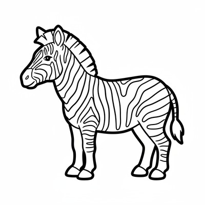 Zebra i profil med ränder tydliga