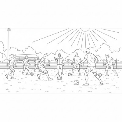 Hammarby IF tränar på gräsplan i solsken