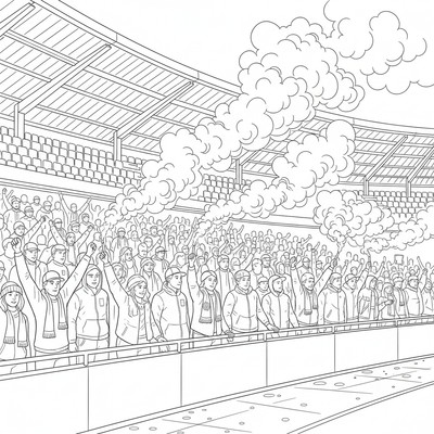 Hammarby IF supportrar tänder bengaler