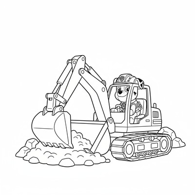 Paw Patrol Rubble gräver med sin grävmaskin