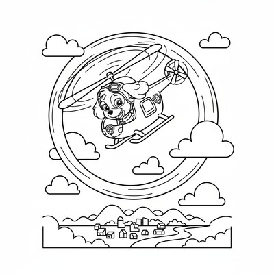 Paw Patrol Skye gör en loop i luften