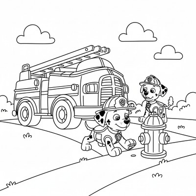 Paw Patrol Marshall halkar men reser sig snabbt igen