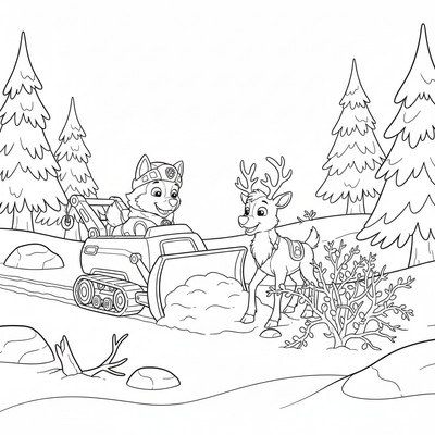 Paw Patrol Everest hjälper till att rädda en ren