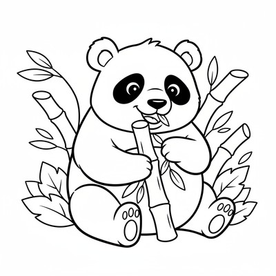 Panda som äter bambu