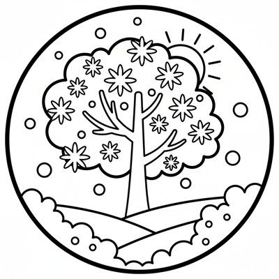 Vinterträd glittrar av frost