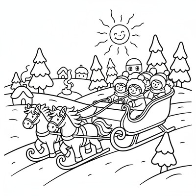 Vinteråkning i släde