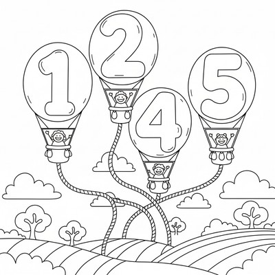 Siffror hängda som ballonger