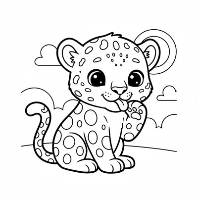 Leopard som slickar tassarna
