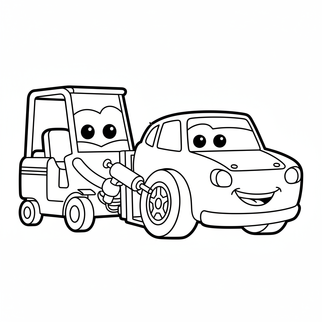 Cars – Guido byter däck med luftnyckel.