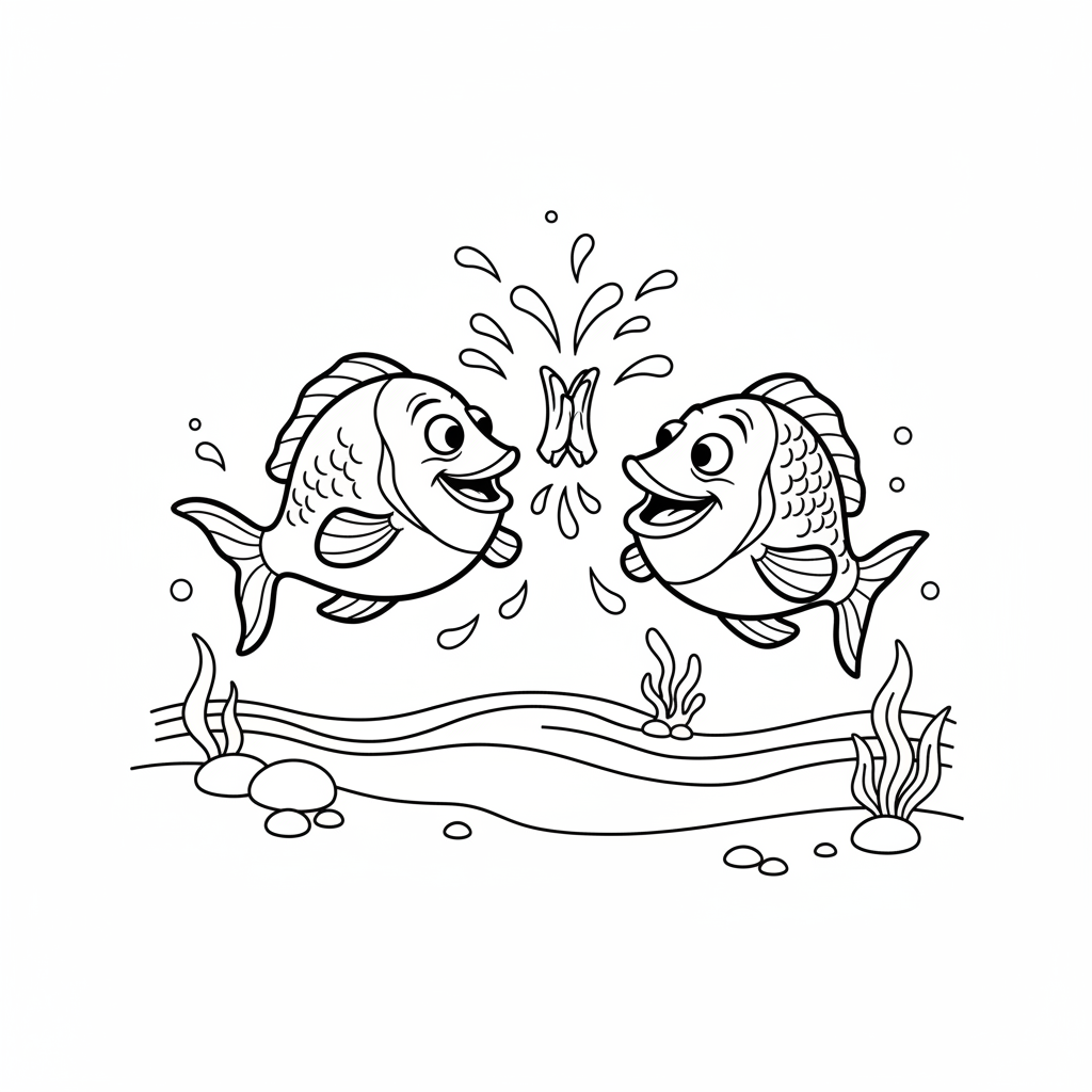 Lenny & Oscar – silhuetter som high-five i vattnet.