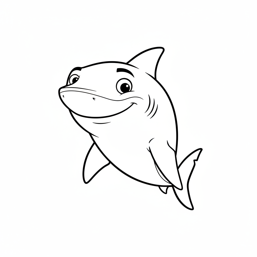 Shark Tale – Lenny haj tittar snällt med fenor nedåt.