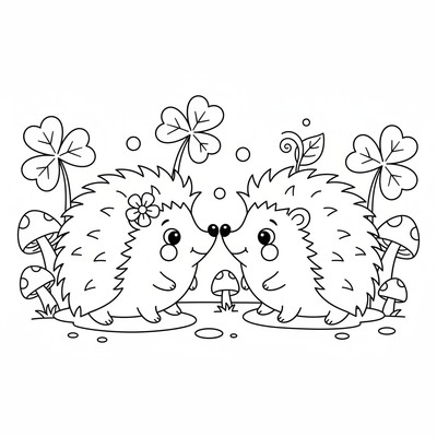 Två igelkottar som nosar på varandra