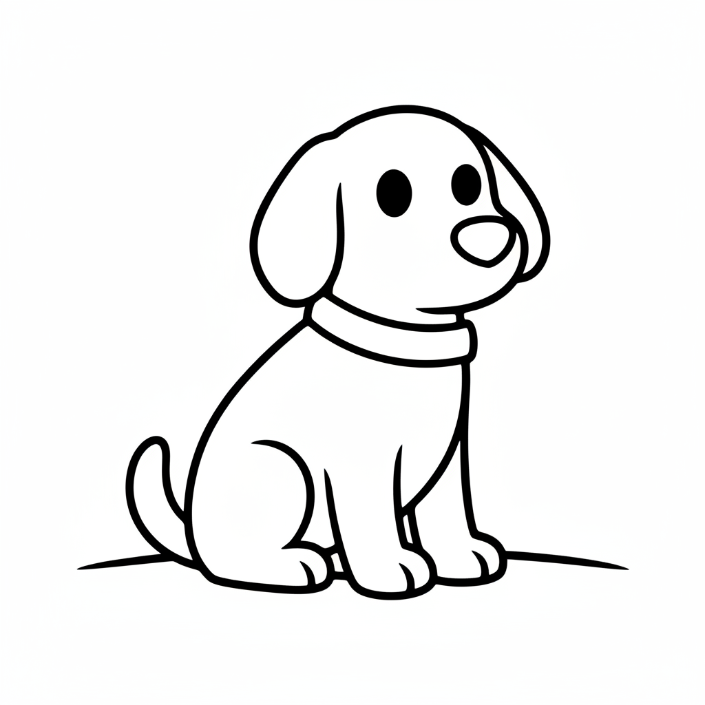 Hund som sitter med ett halsband