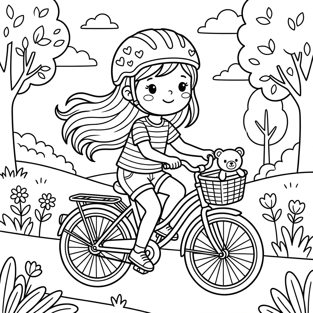 Nova cyklar en tjeje på 8 år med långt hår