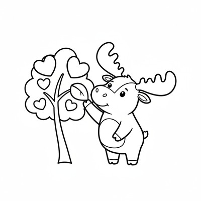 Älg som äter blad från ett träd