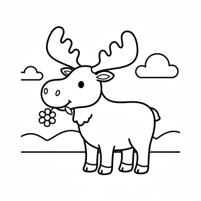 Älg som står i profil