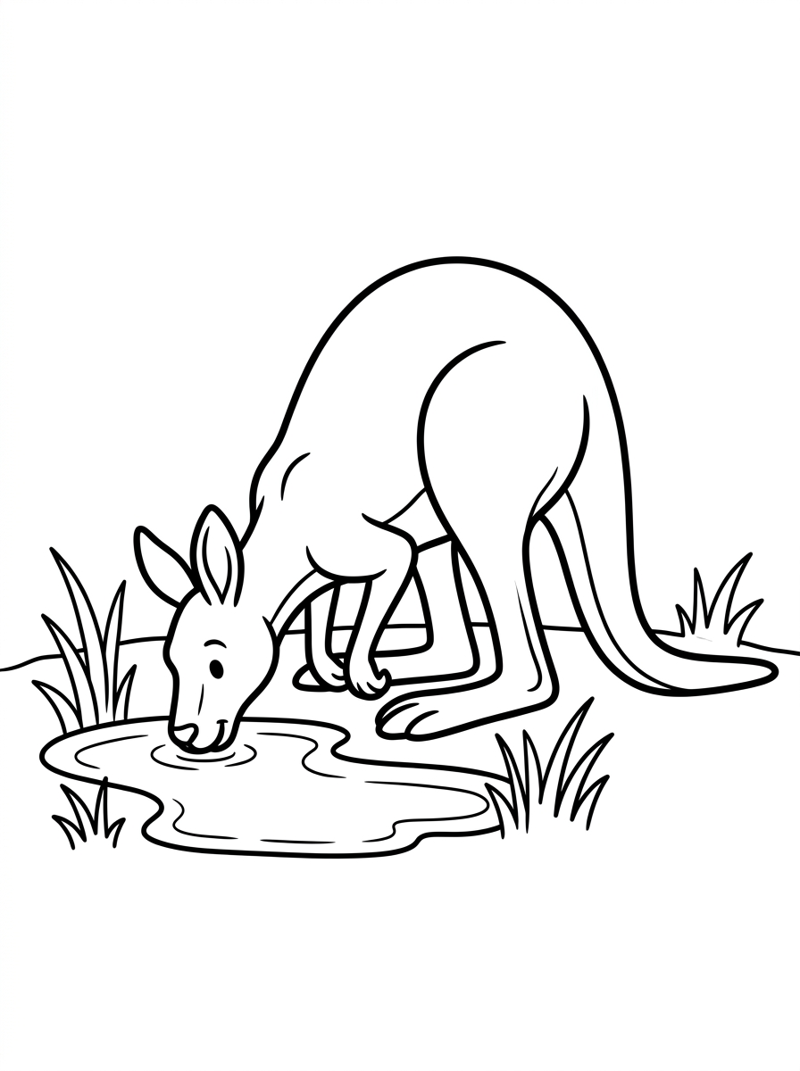 Känguru dricker vatten