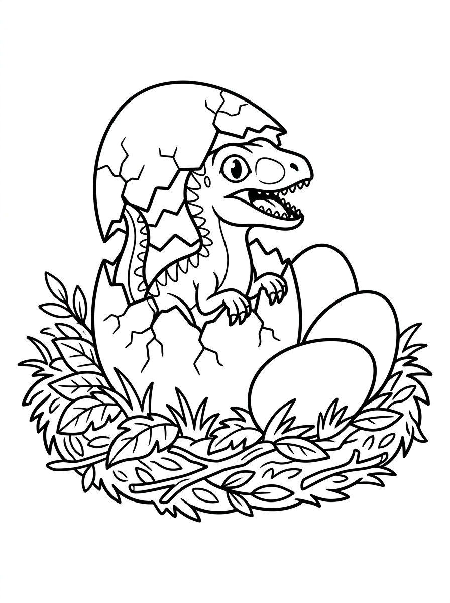 Velociraptorunge kläcks ur ägg