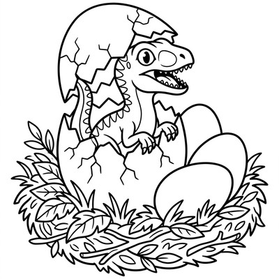 Velociraptorunge kläcks ur ägg
