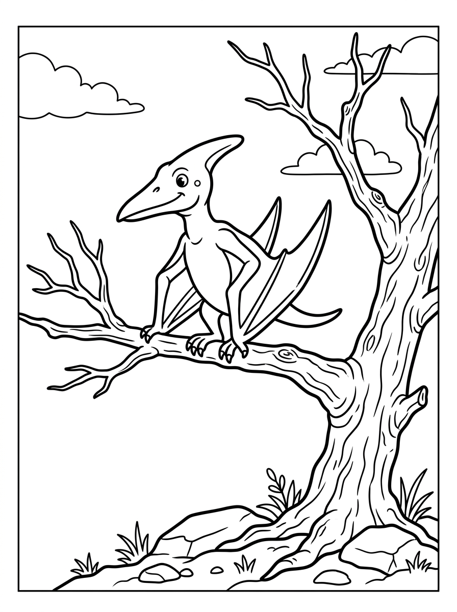 Pterodaktyl vilar i dött träd