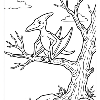 Pterodaktyl vilar i dött träd
