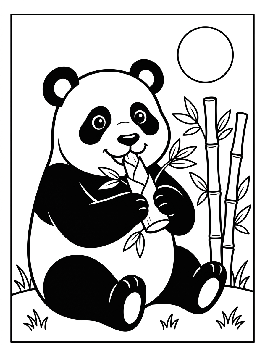 Panda äter bambuskott