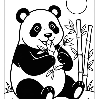 Panda äter bambuskott
