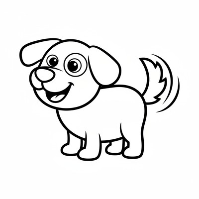 Hund som viftar på svansen