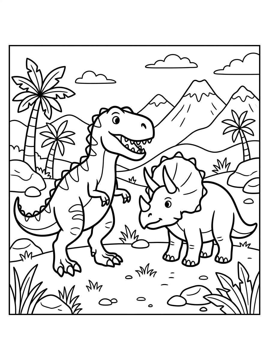 T-rex möter triceratops