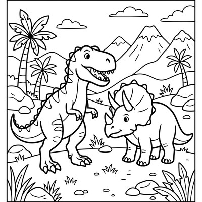 T-rex möter triceratops