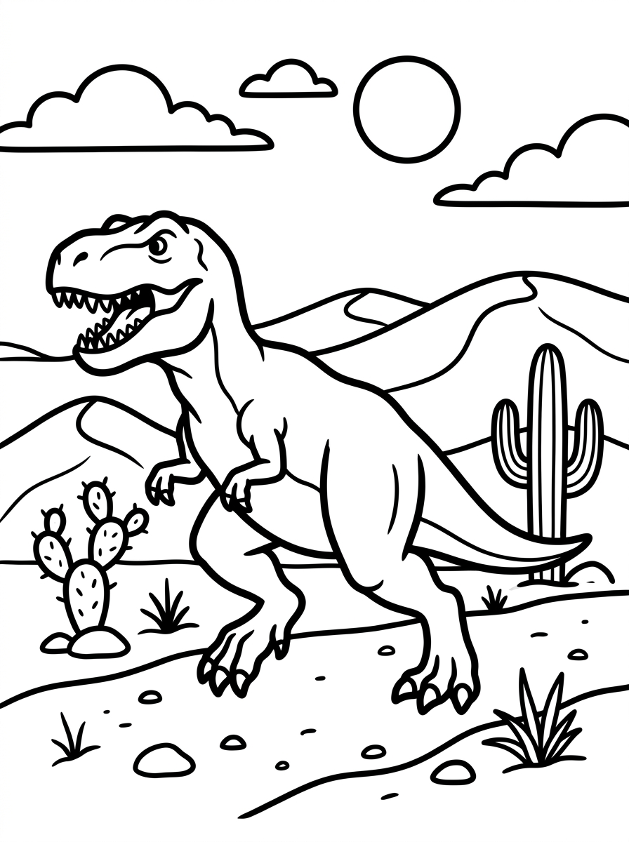 T-rex springer genom öknen