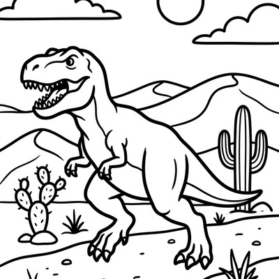 T-rex springer genom öknen
