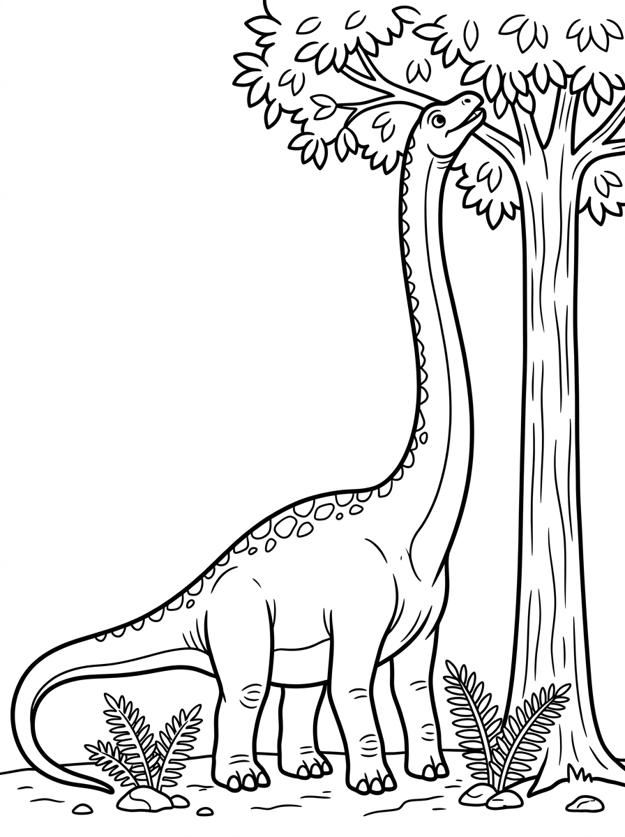 Diplodocus sträcker halsen mot trädtoppen