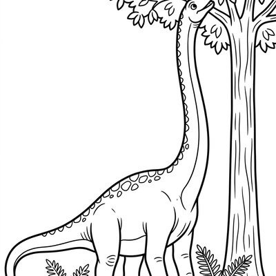Diplodocus sträcker halsen mot trädtoppen