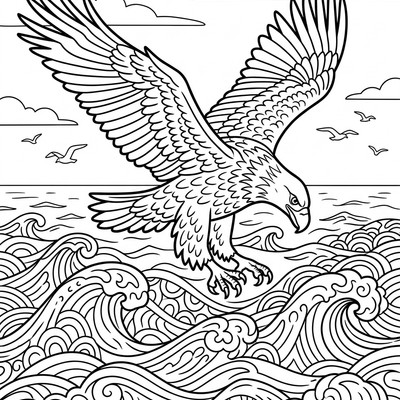 Havsörn jagar över havet