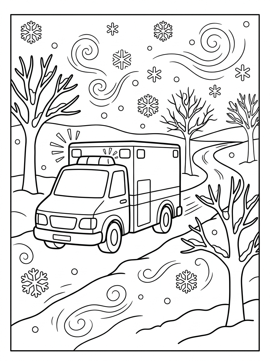 Ambulans i snöstorm