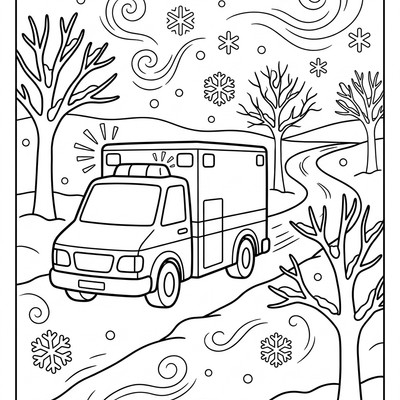 Ambulans i snöstorm