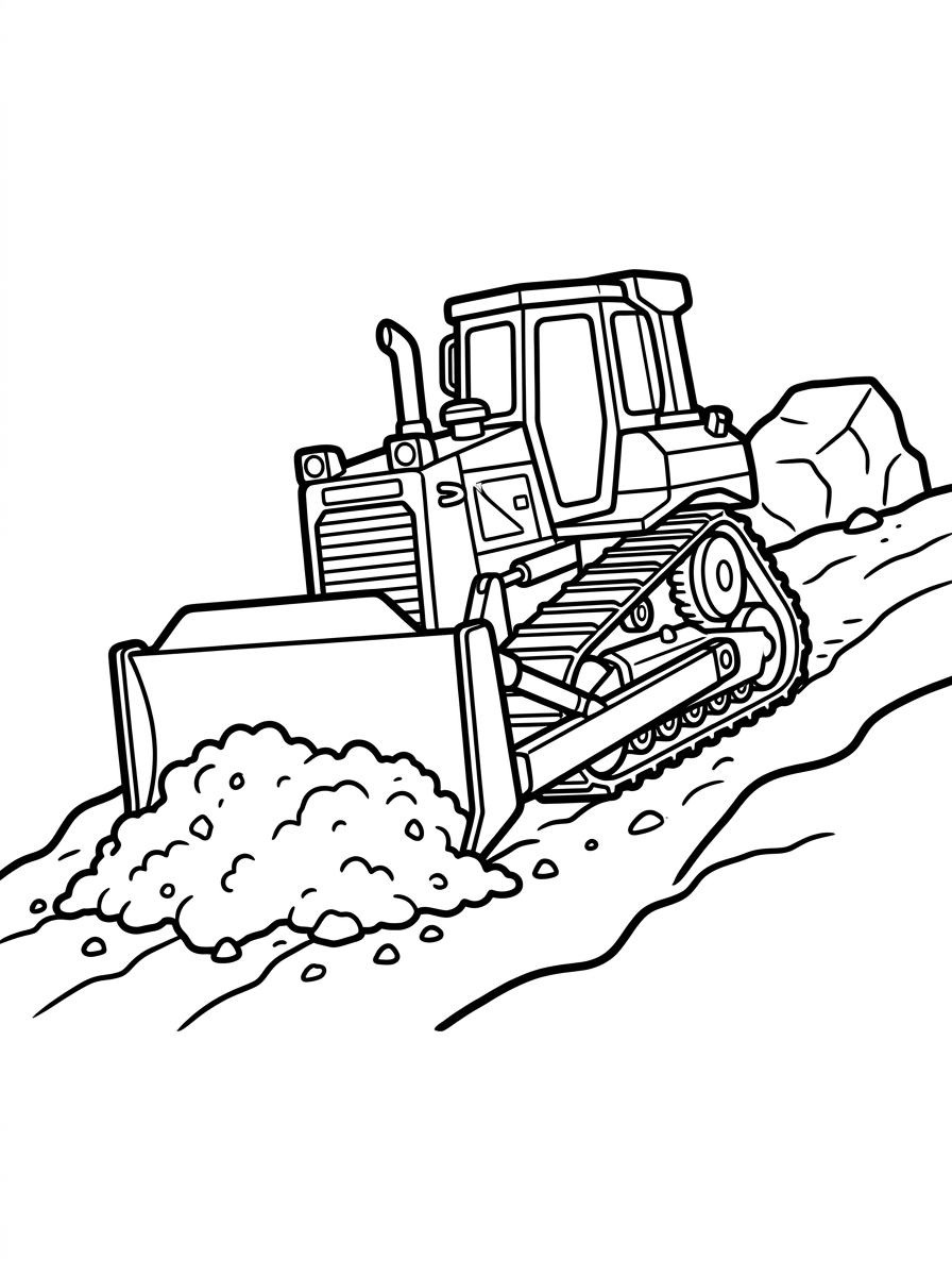 Bulldozer skjuter jordhög