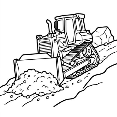 Bulldozer skjuter jordhög