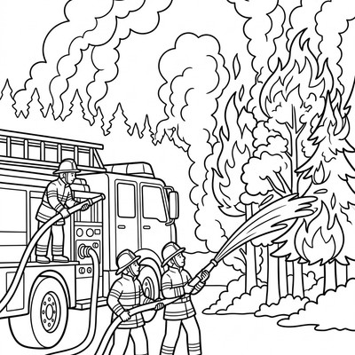 Brandbil släcker skogsbrand