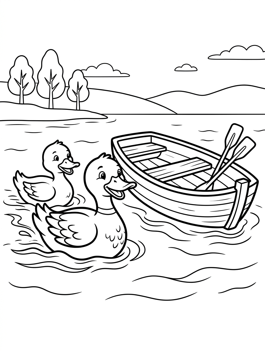 Ankor simmar bredvid roddbåten