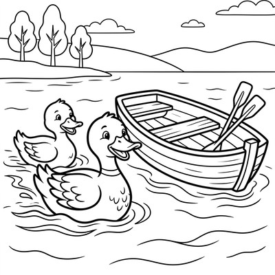 Ankor simmar bredvid roddbåten