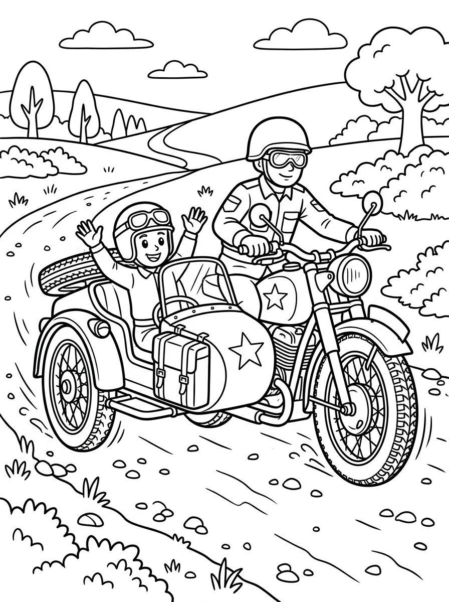 Militärmotorcykel med sidovagn