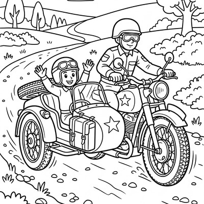 Militärmotorcykel med sidovagn
