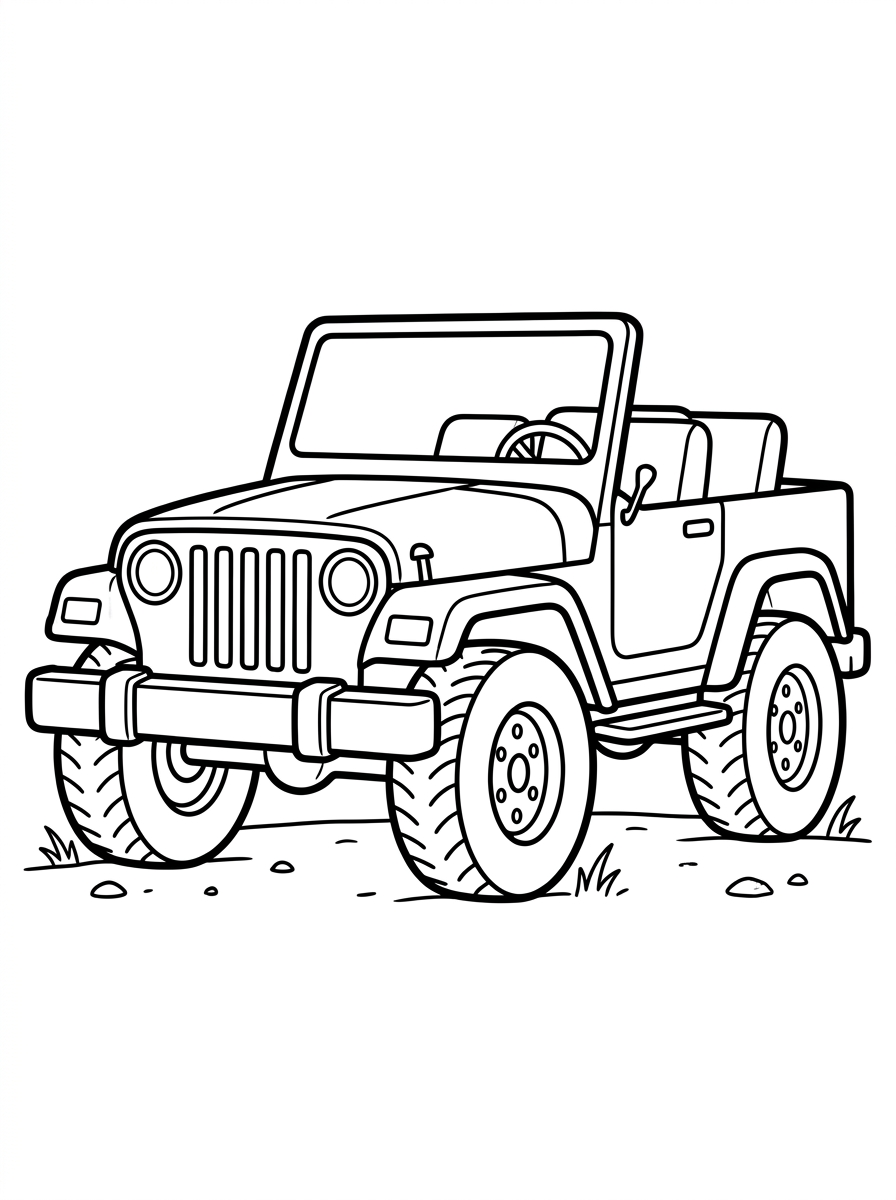 Liten militärjeep, stor och enkel