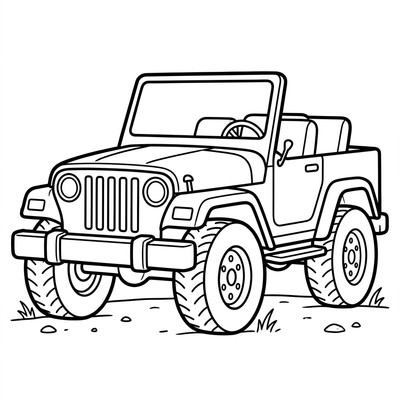Liten militärjeep, stor och enkel
