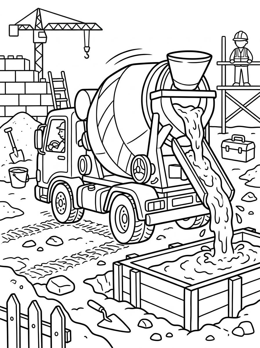 Cementbil roterar trumman