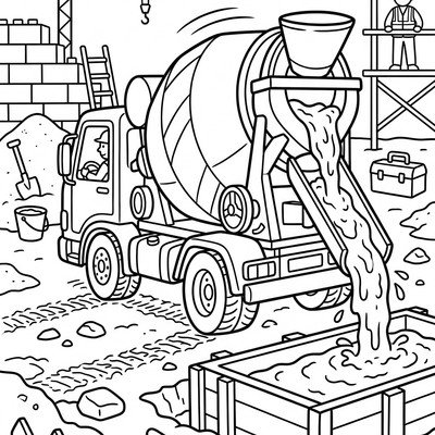 Cementbil roterar trumman